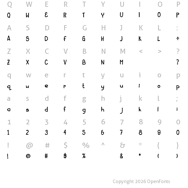 Character Map of Beloved Girl Regular