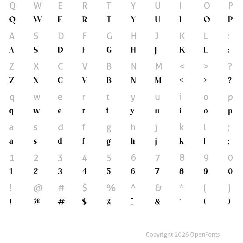 Character Map of Belugia Regular