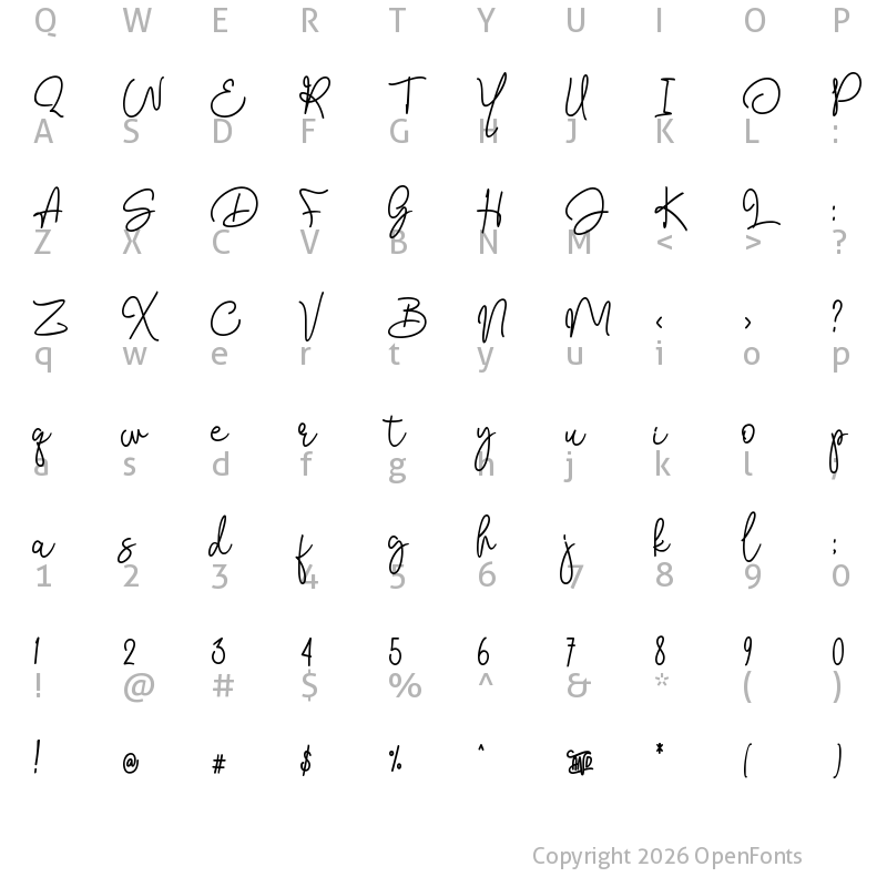 Character Map of Bendina Sambat Regular