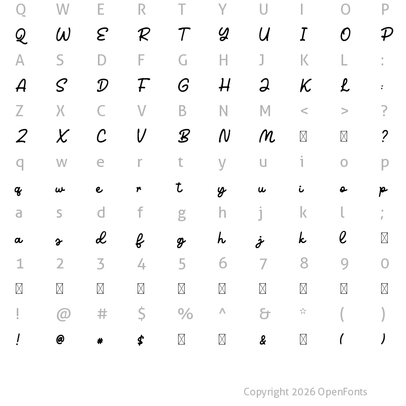 Character Map of Benjamin Victoria Regular