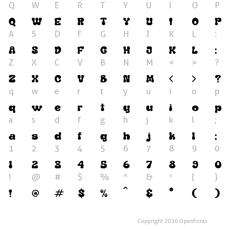 Character Map of Benomout Regular