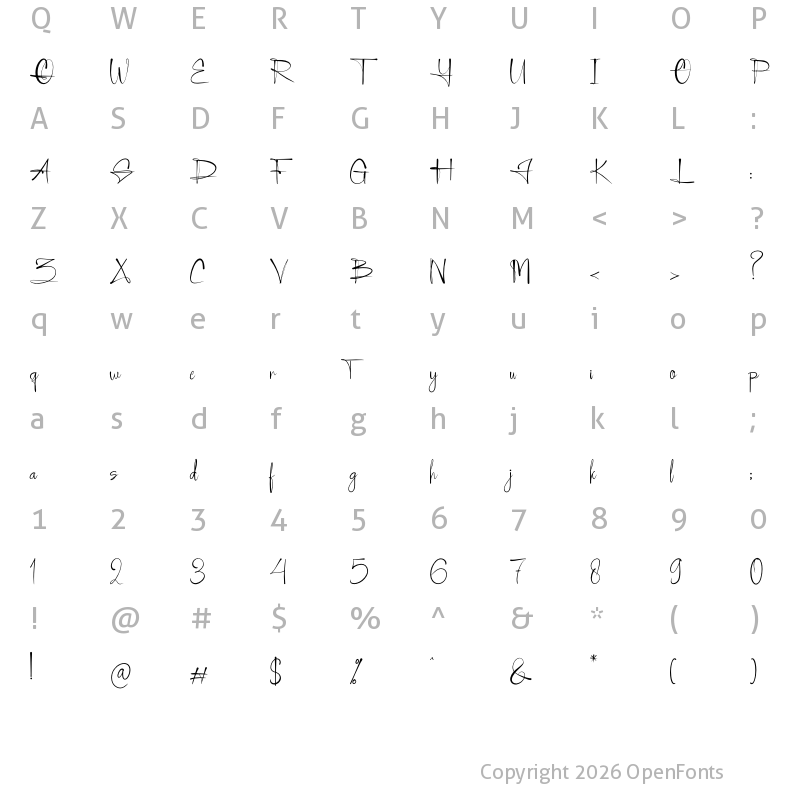 Character Map of Benyoritha Regular