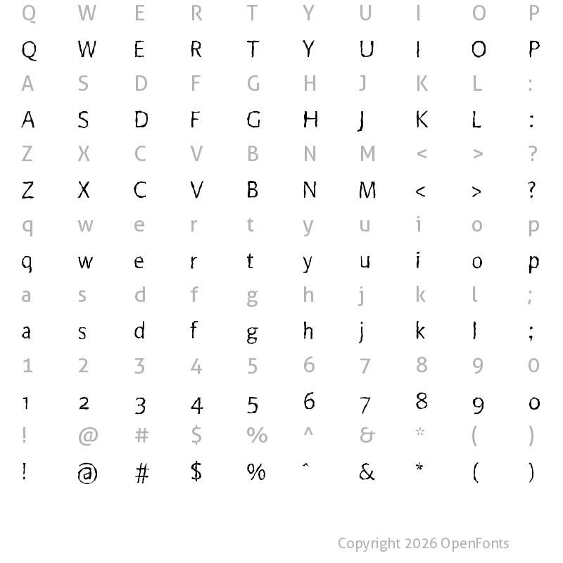 Character Map of BeoSansHard R22Plain