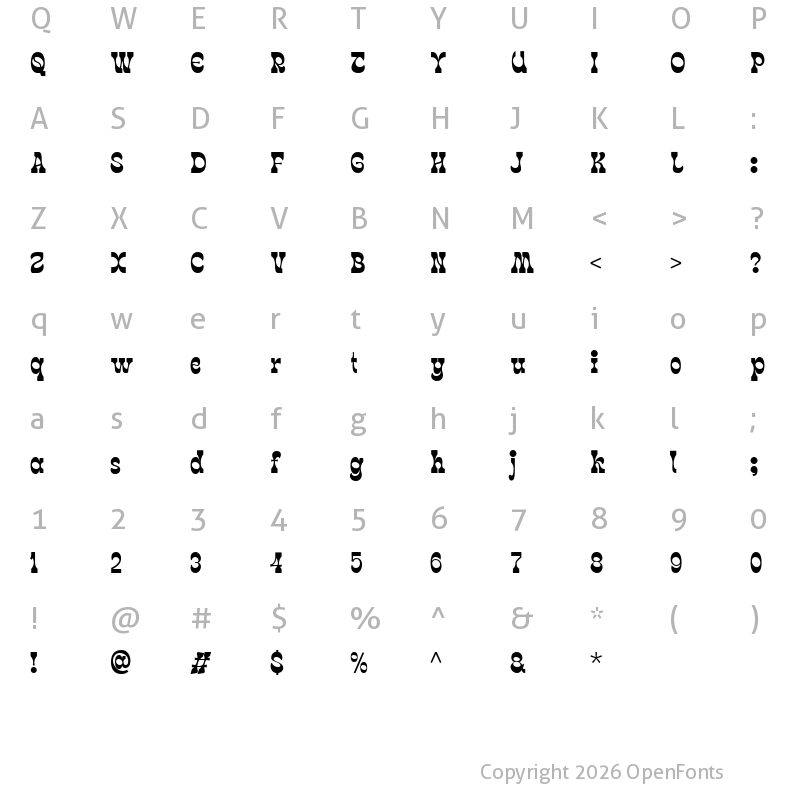 Character Map of Bergas Regular