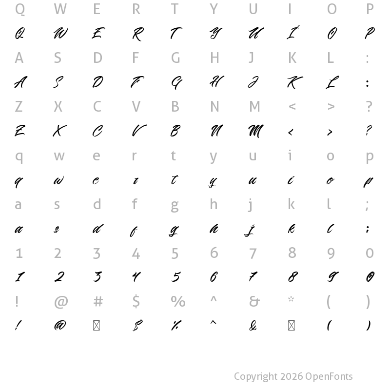Character Map of Beric Regular