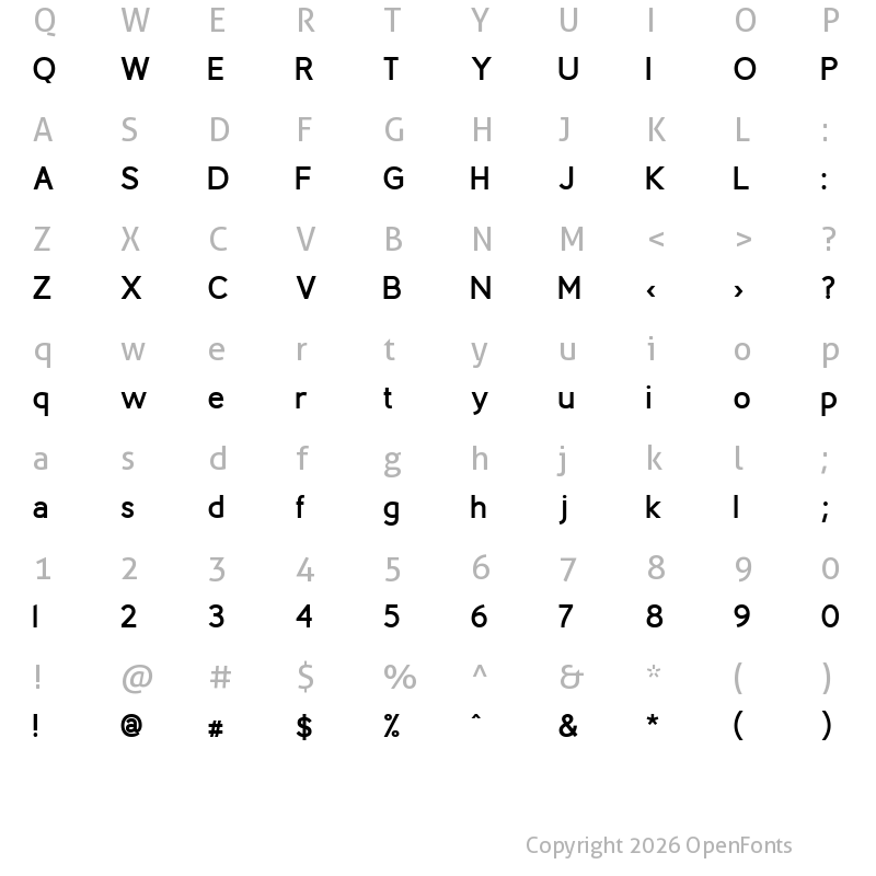 Character Map of Berlin Bold Bold