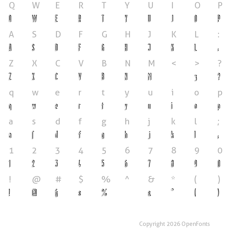 Character Map of Berlin Email Schaddow Regular