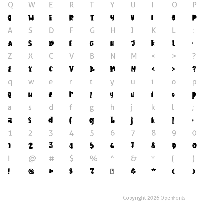 Character Map of Berries - Personal use Regular