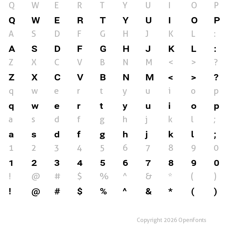 Character Map of Bert Sans ExtraBold
