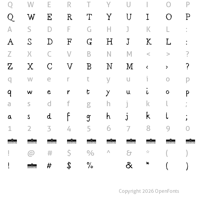 Character Map of Berton Roman Regular