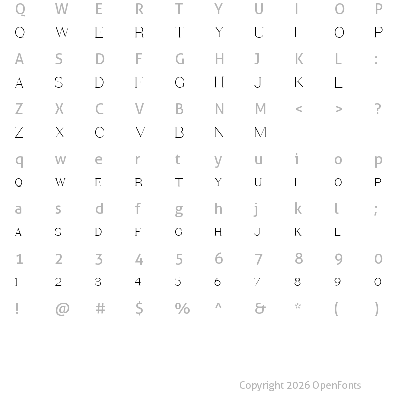 Character Map of Bervina Regular