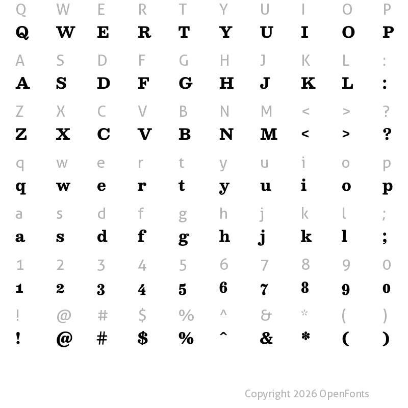 Character Map of Besley* Bold