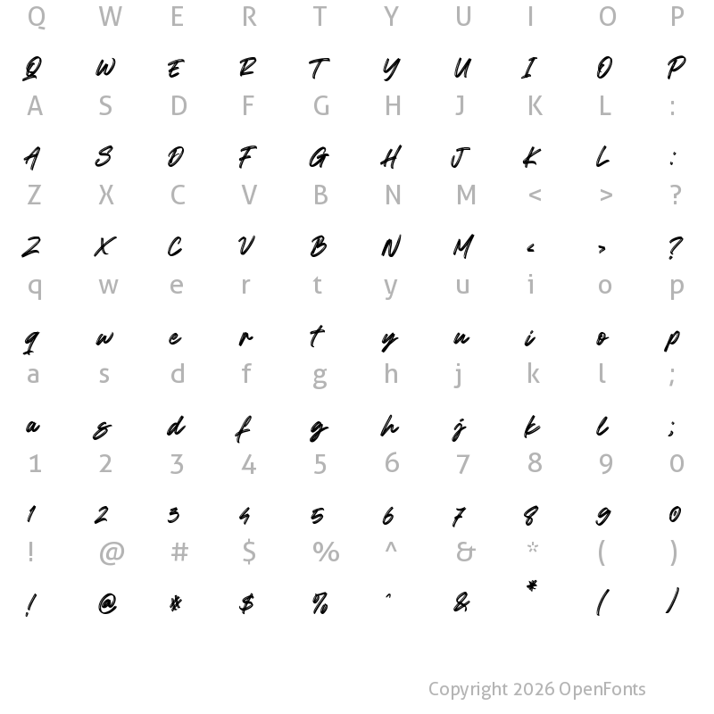 Character Map of Besteam Regular