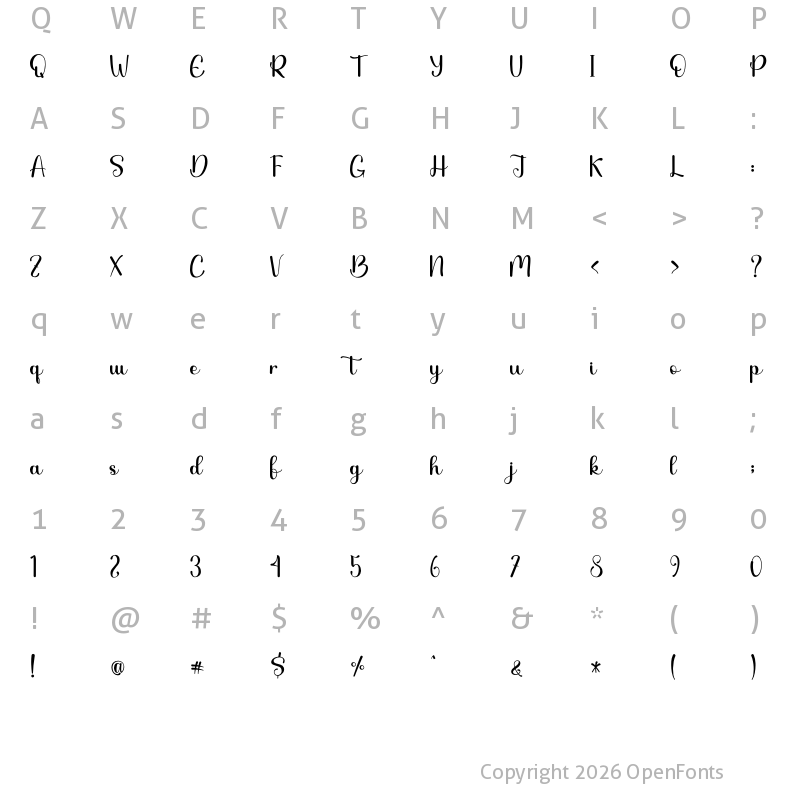 Character Map of Besthie - Personal Use Regular
