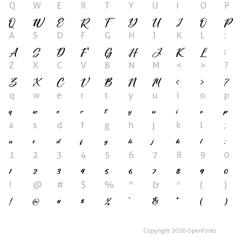 Character Map of Betanty Regular