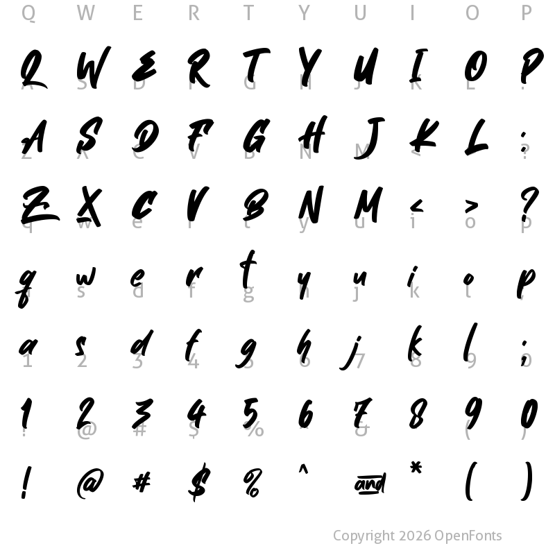 Character Map of Better Black Regular