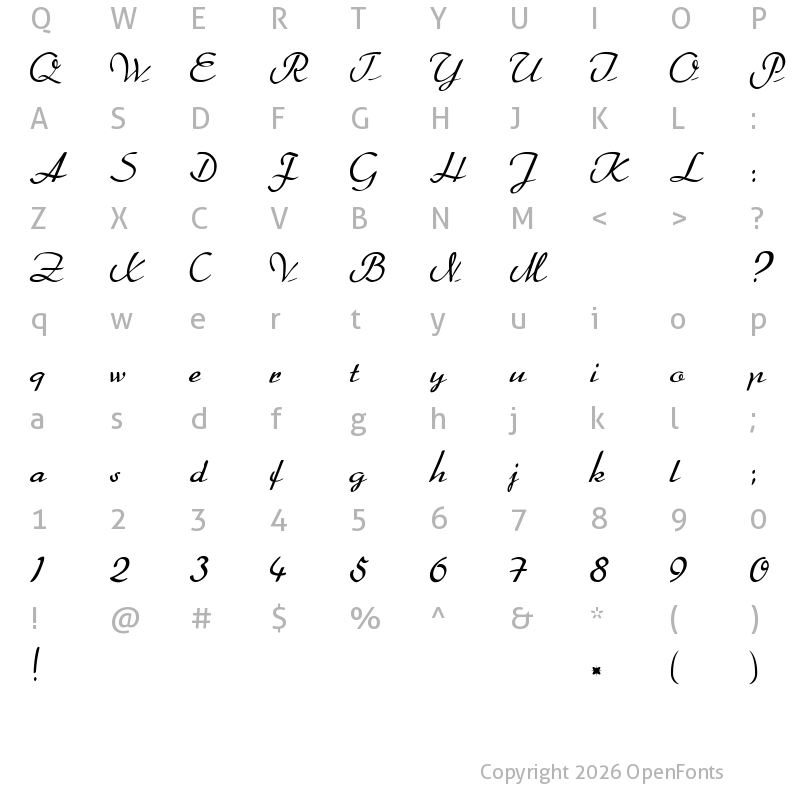 Character Map of BetterHeather Regular