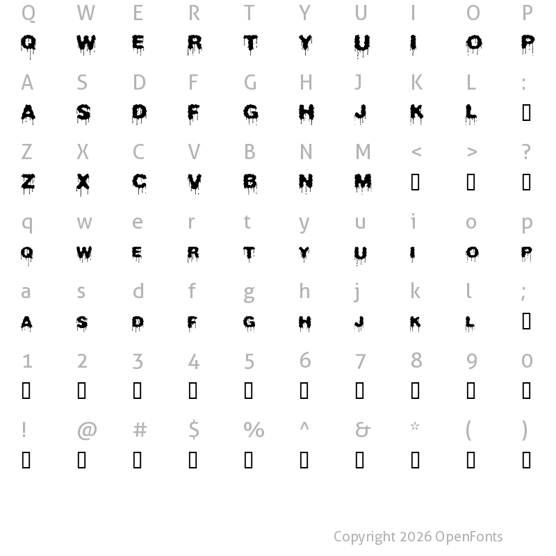 Character Map of Beurk Regular