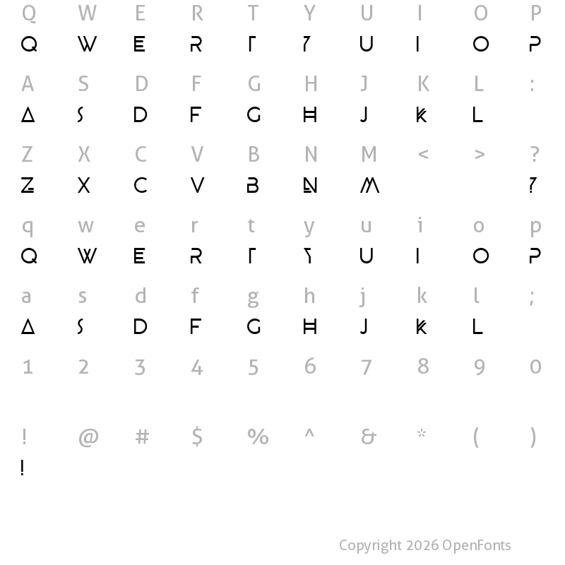 Character Map of BEYNO Regular