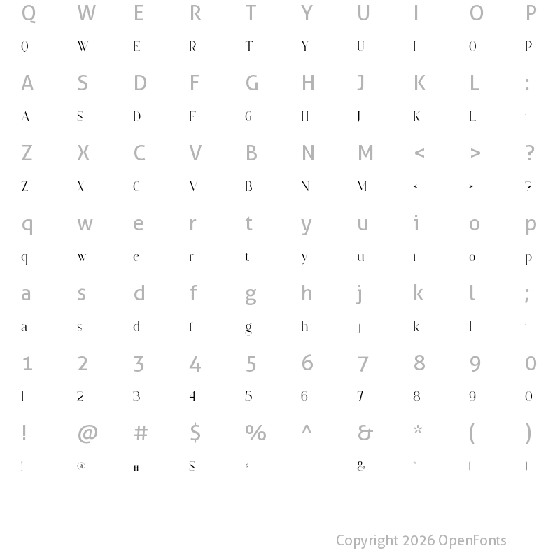 Character Map of Beyulian Regular