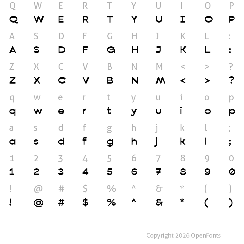 Character Map of Bezier Sans Bold