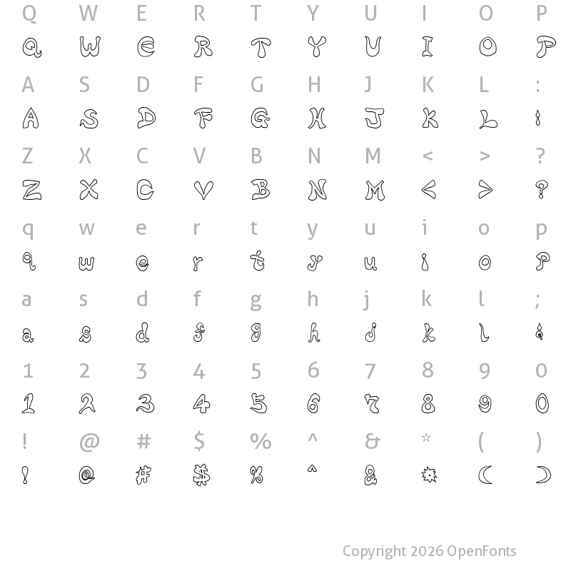 Character Map of Bharatic-Font(W) Regular