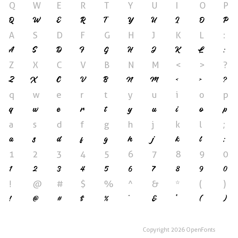 Character Map of Bhineka Regular