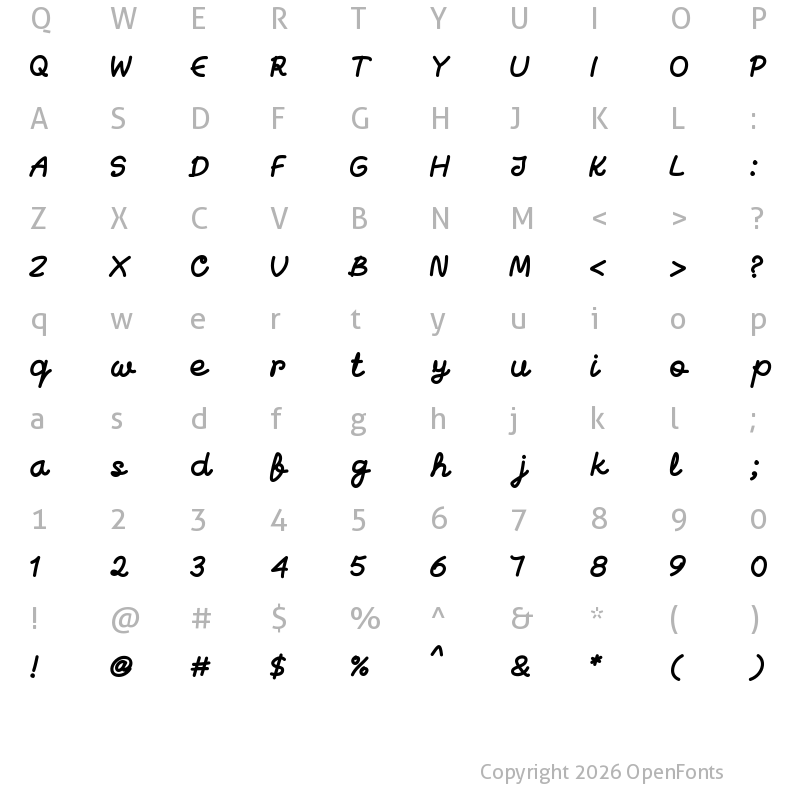 Character Map of Biban Bold