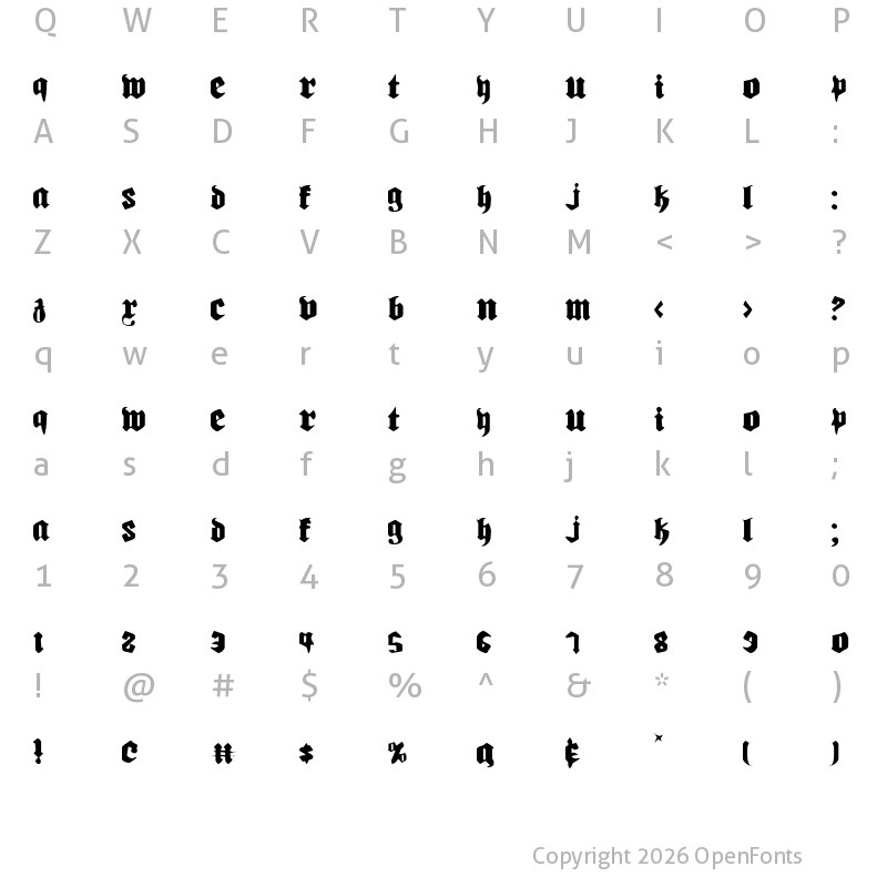 Character Map of Bierg?rten Light Light