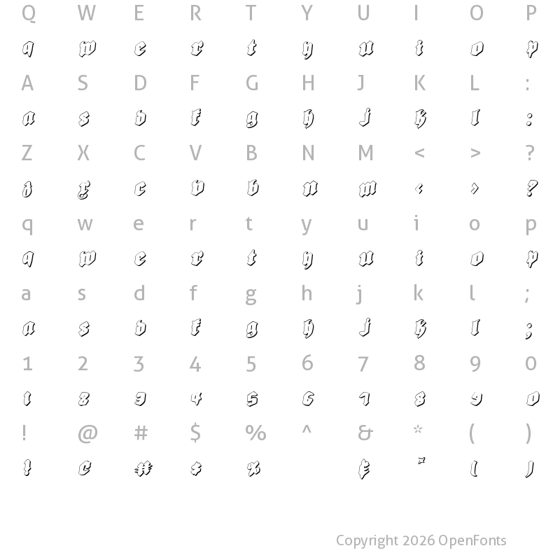 Character Map of Bierg?rten Rotalic Shadow Rotalic Shadow