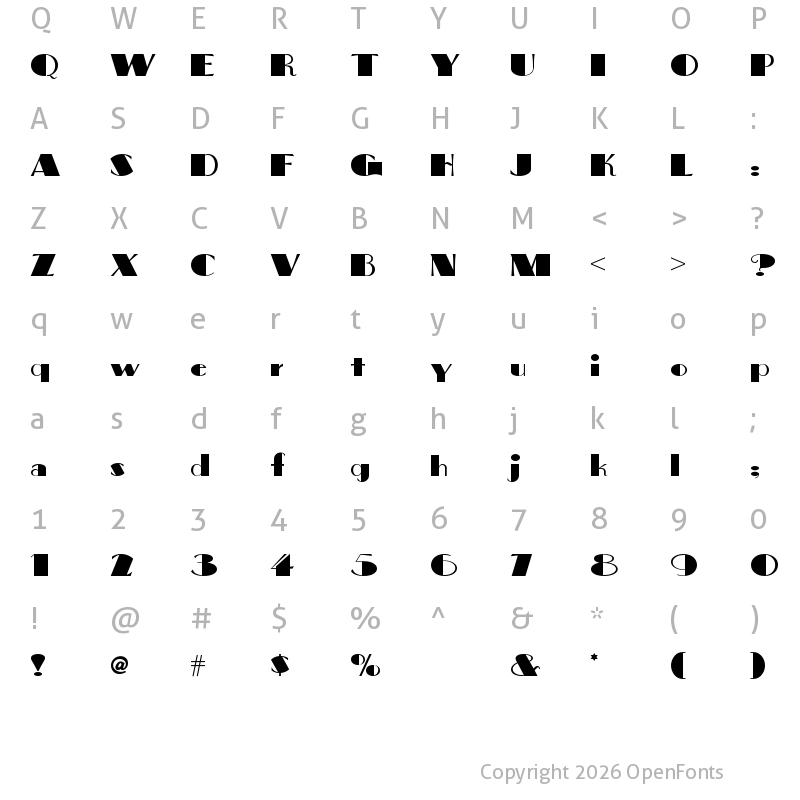 Character Map of Big Apple NF Regular