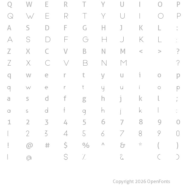 Character Map of Big John PRO Light