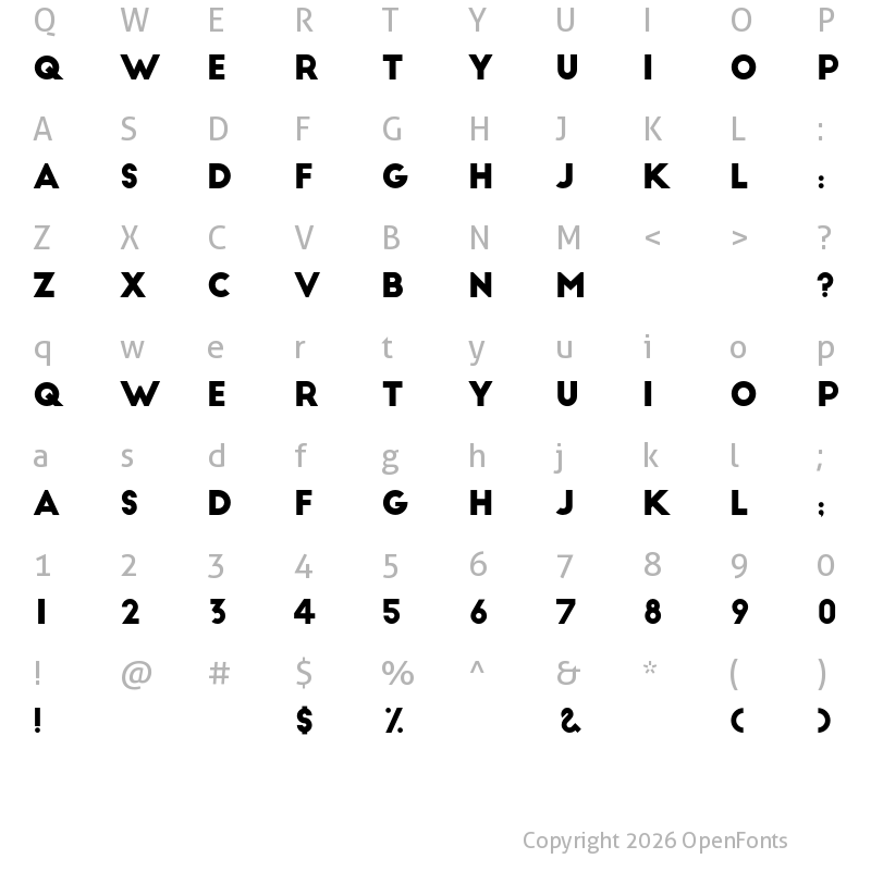 Character Map of Big John Regular