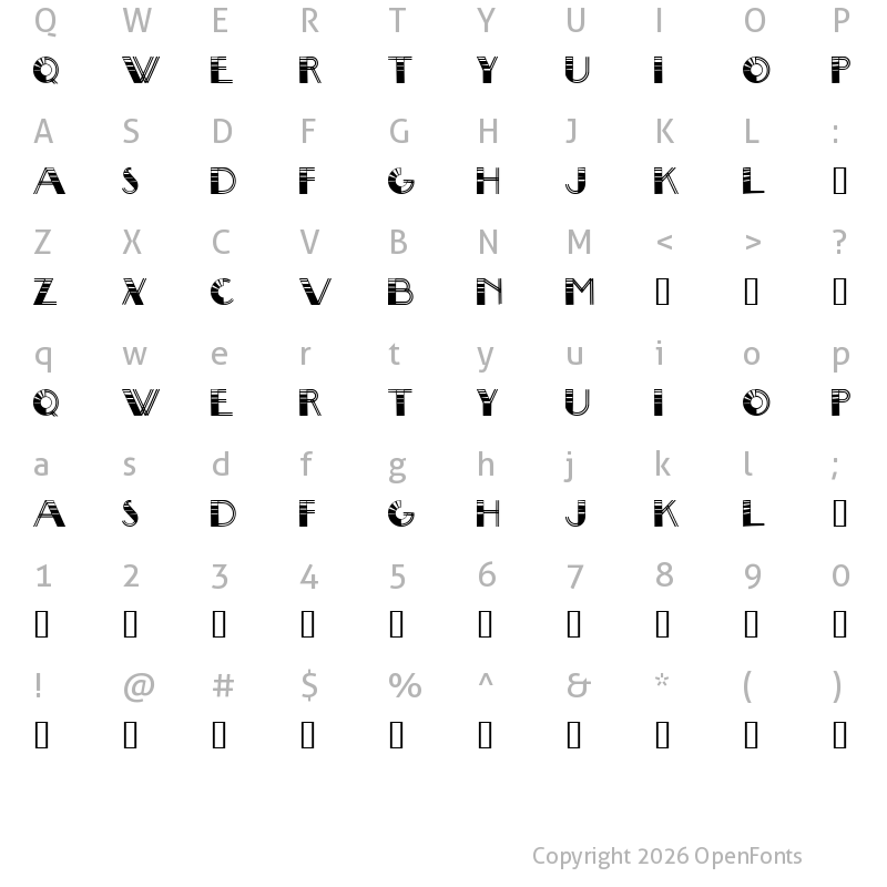 Character Map of Big Lou Regular