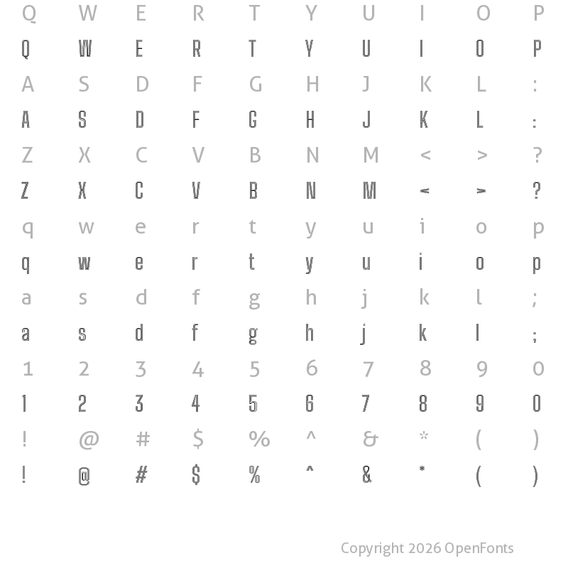 Character Map of Big Shoulders Inline Text Medium