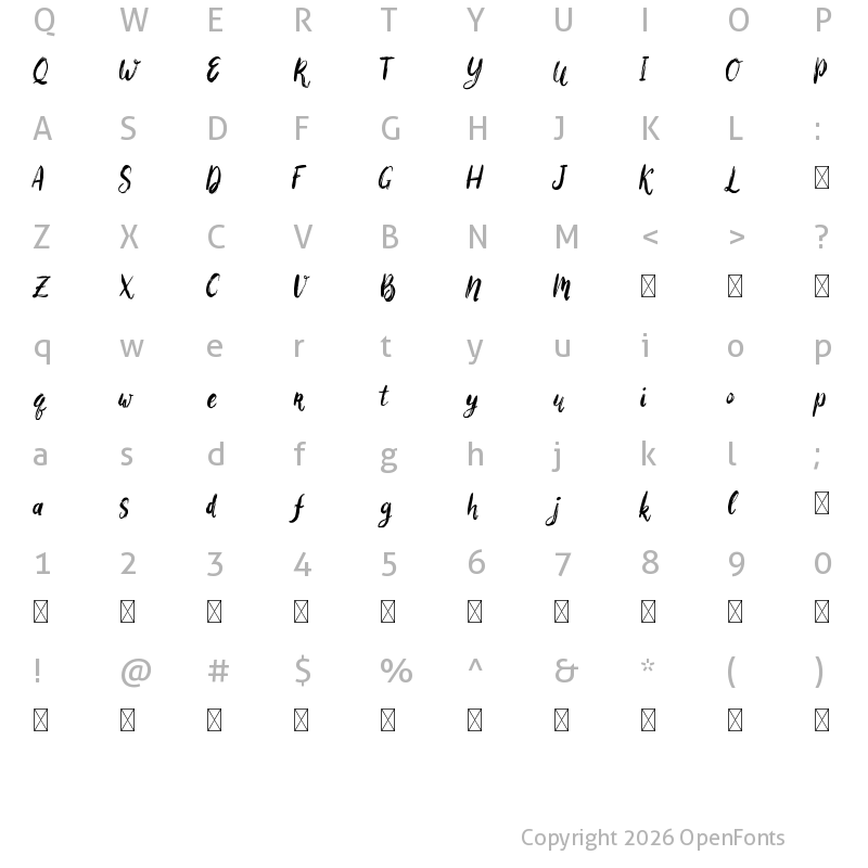 Character Map of Bigarus Regular