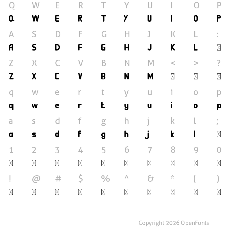 Character Map of BigBOBY Demo Rounded