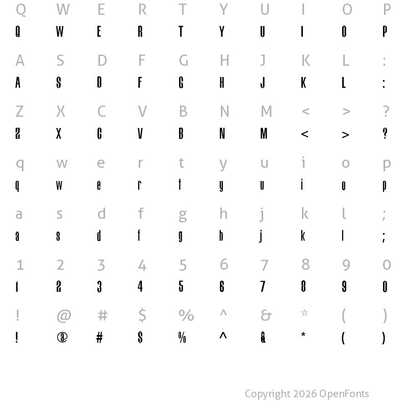 Character Map of Bigdog Regular