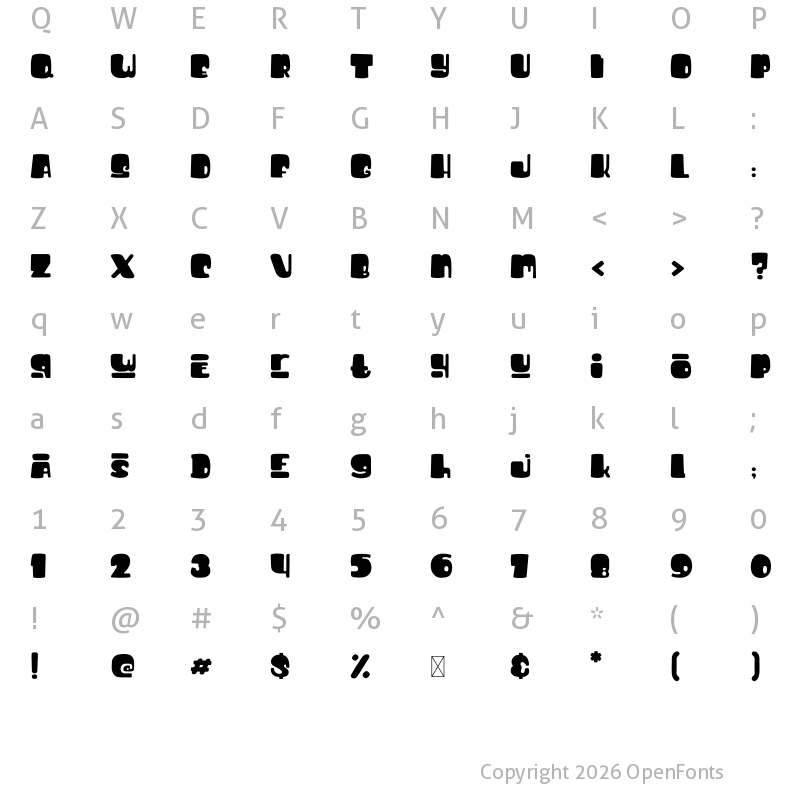 Character Map of Bigfoot Demo Regular