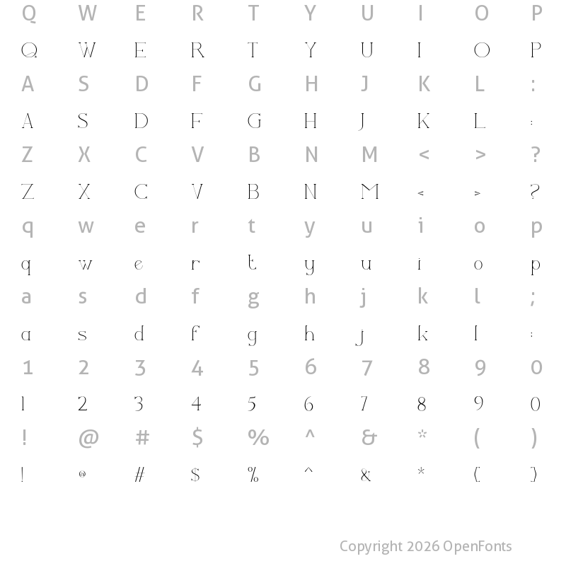 Character Map of Bighost Regular