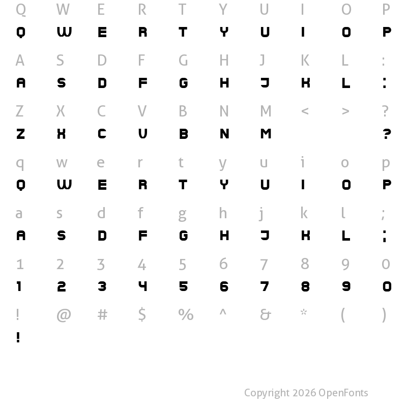 Character Map of Bigliana Light
