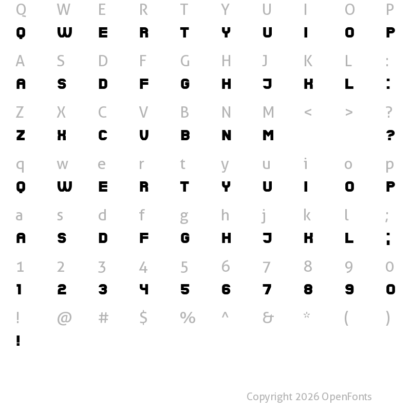 Character Map of Bigliana Regular