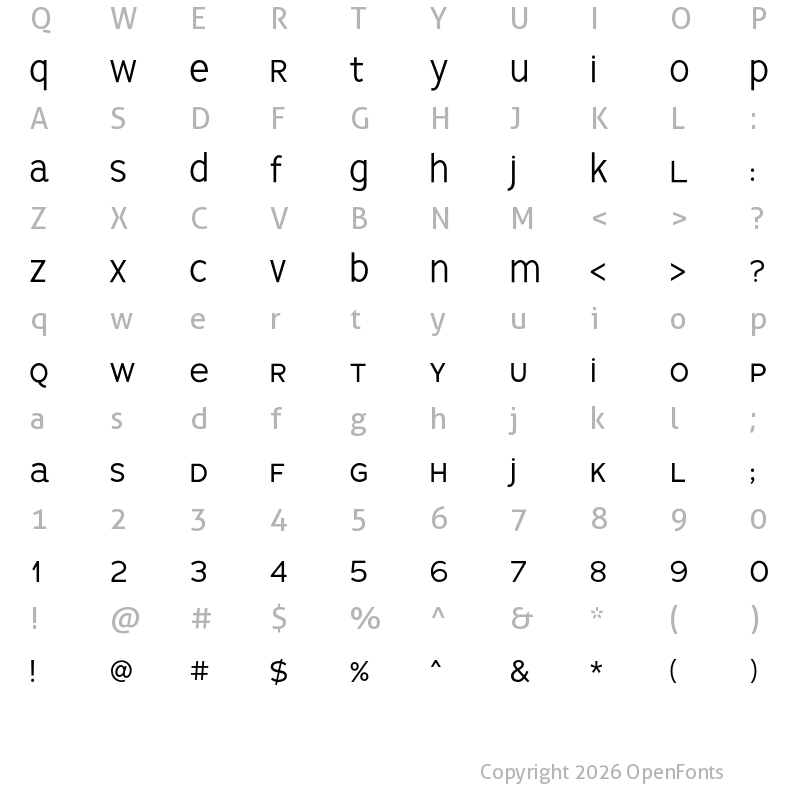 Character Map of BigSmalls Regular