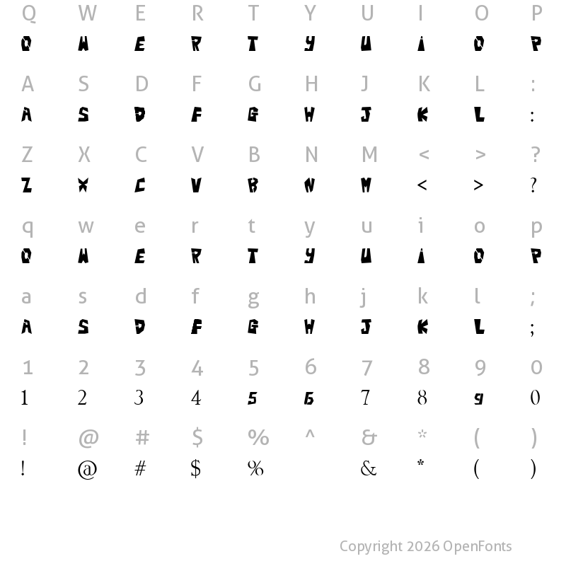 Character Map of BigTeezSq Regular