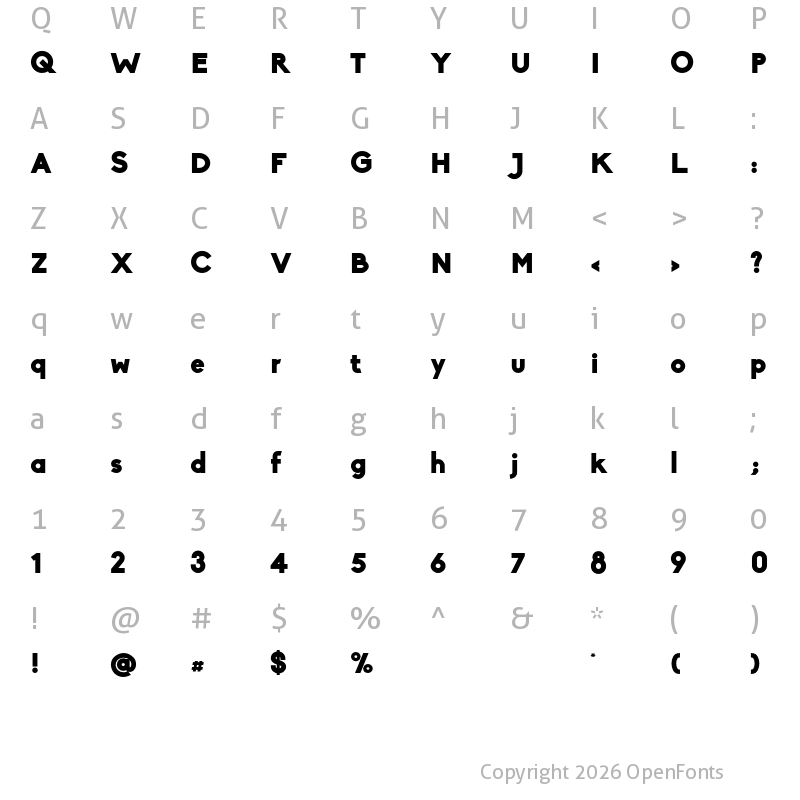 Character Map of Biko Black