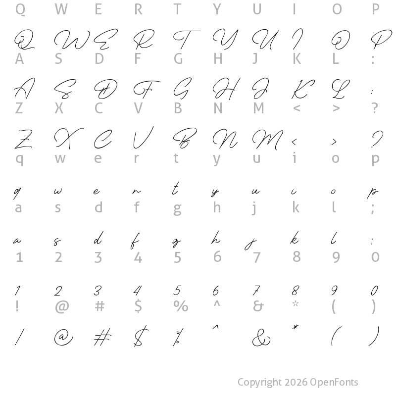 Character Map of Bilanesa Regular
