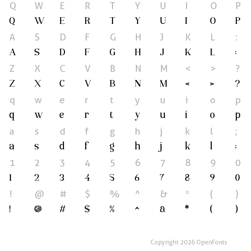 Character Map of Bilderberg Regular
