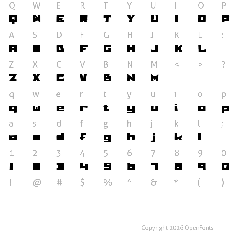 Character Map of billieBob Regular