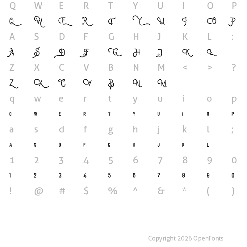 Character Map of Billyforges Demo Regular