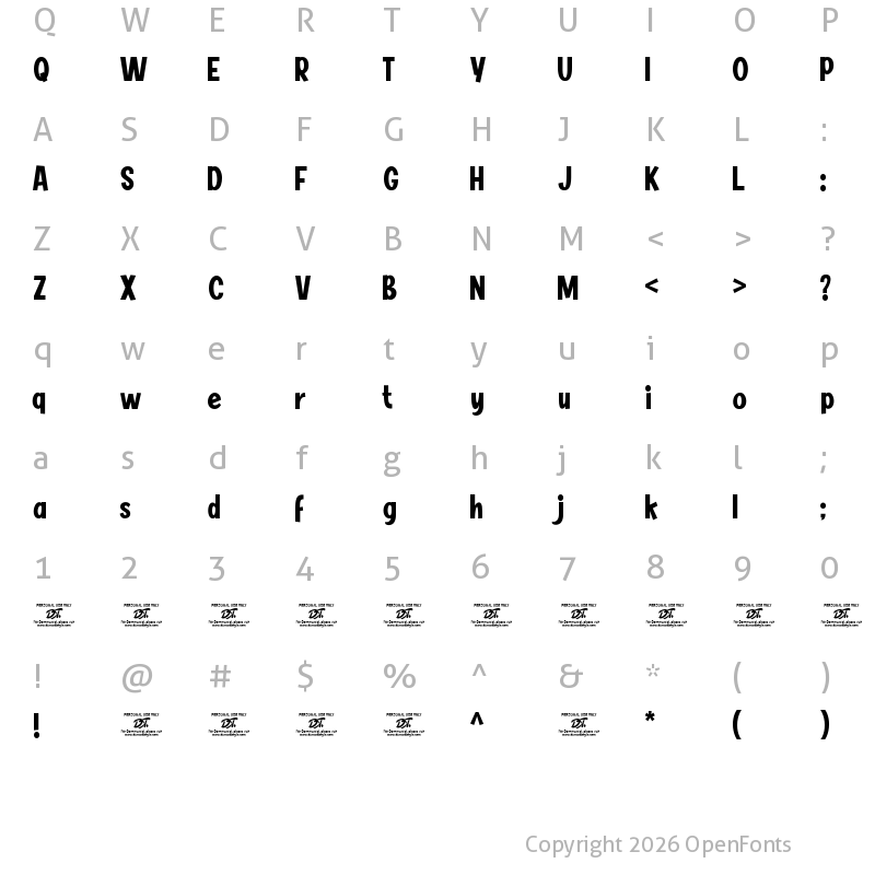 Character Map of BIMBEY Regular